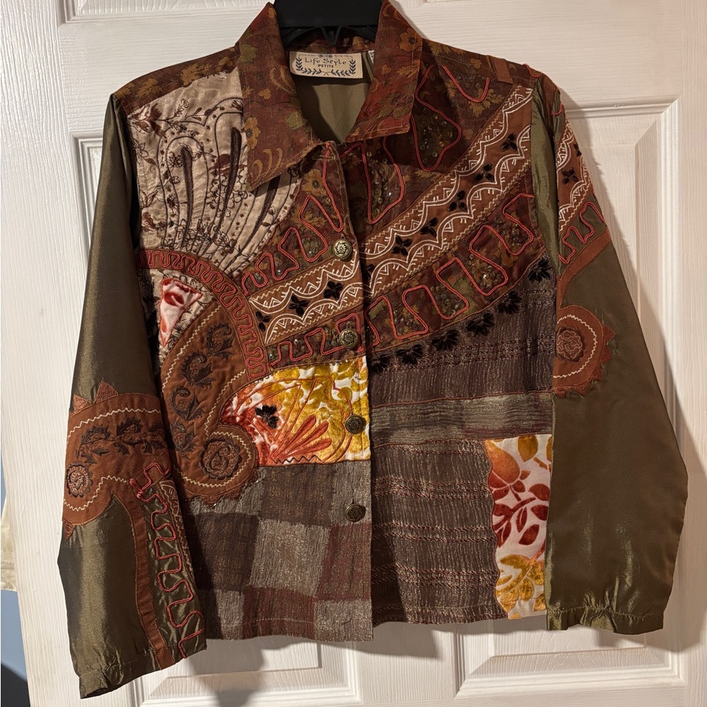 Vintage Life Style Earthy Patchwork Jacket MP
